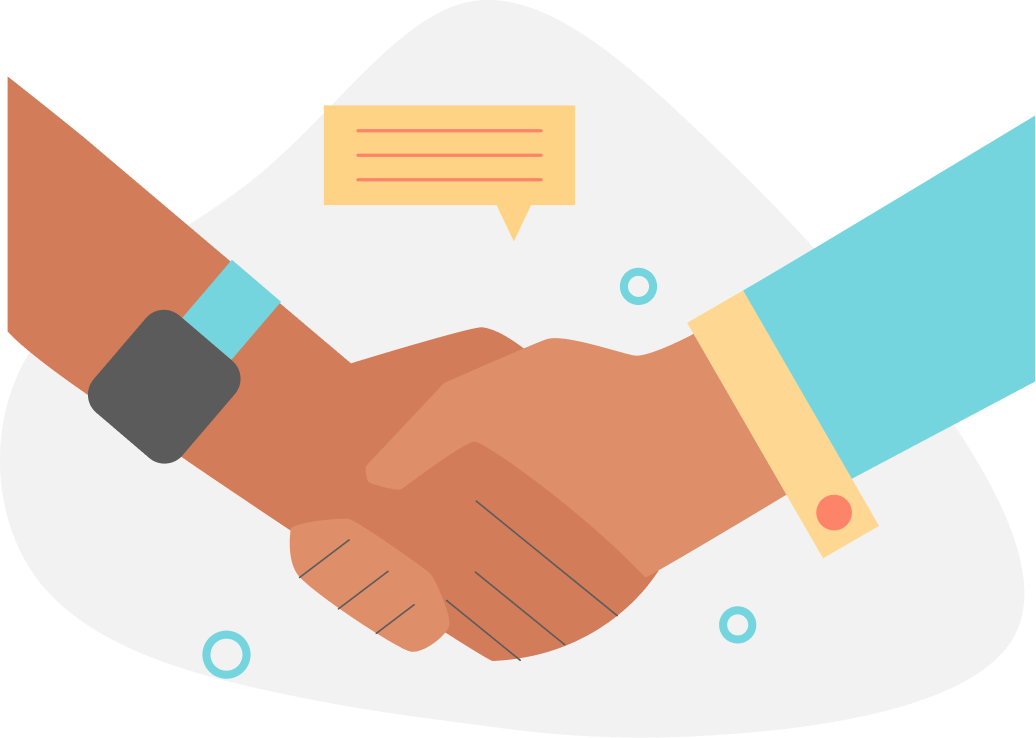Abstract illustration representing team connection and online team building with Paddo